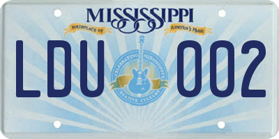MS license plate LDU002