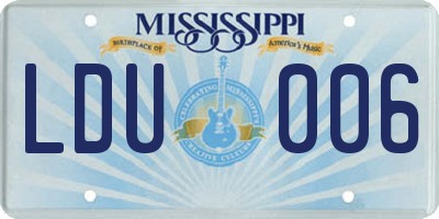 MS license plate LDU006