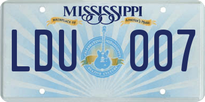 MS license plate LDU007