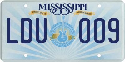 MS license plate LDU009