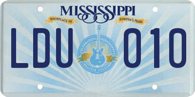 MS license plate LDU010