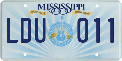 MS license plate LDU011