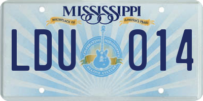 MS license plate LDU014