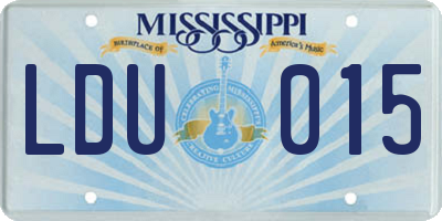 MS license plate LDU015