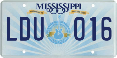 MS license plate LDU016