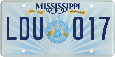 MS license plate LDU017