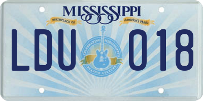 MS license plate LDU018
