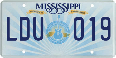 MS license plate LDU019