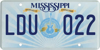 MS license plate LDU022
