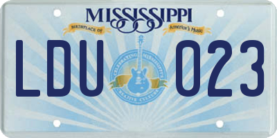 MS license plate LDU023