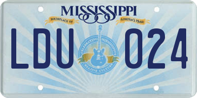 MS license plate LDU024