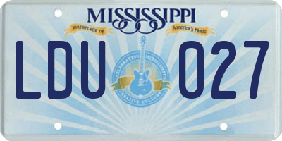 MS license plate LDU027