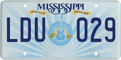 MS license plate LDU029