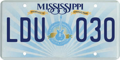 MS license plate LDU030