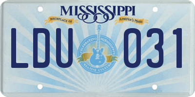 MS license plate LDU031