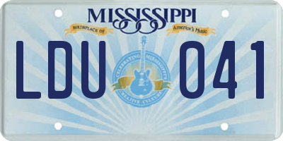 MS license plate LDU041