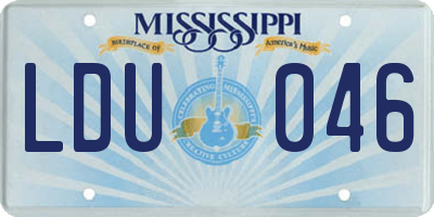 MS license plate LDU046