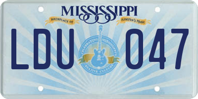 MS license plate LDU047