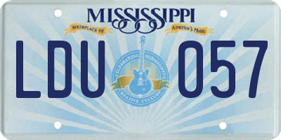 MS license plate LDU057