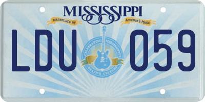 MS license plate LDU059