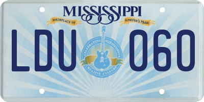 MS license plate LDU060