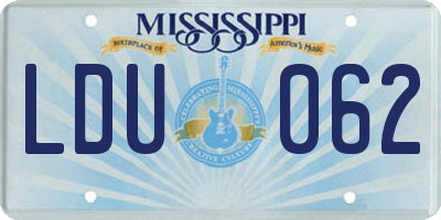 MS license plate LDU062