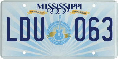 MS license plate LDU063