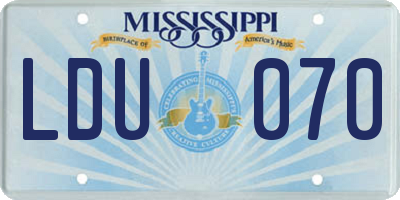 MS license plate LDU070