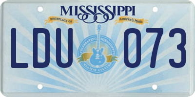 MS license plate LDU073