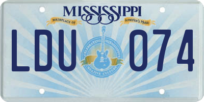 MS license plate LDU074