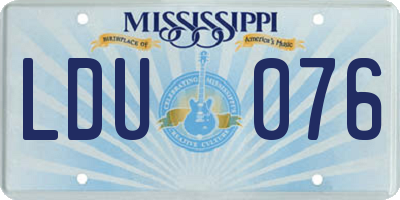 MS license plate LDU076