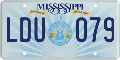 MS license plate LDU079