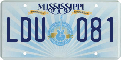 MS license plate LDU081
