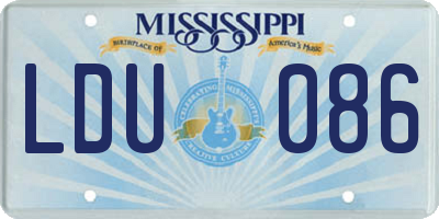 MS license plate LDU086