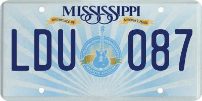 MS license plate LDU087