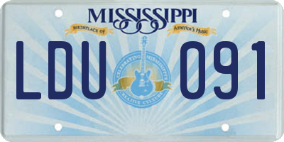 MS license plate LDU091