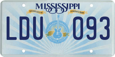 MS license plate LDU093