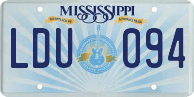 MS license plate LDU094