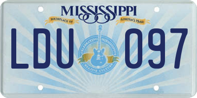 MS license plate LDU097
