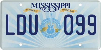 MS license plate LDU099