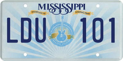 MS license plate LDU101