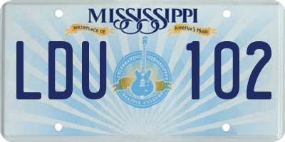 MS license plate LDU102
