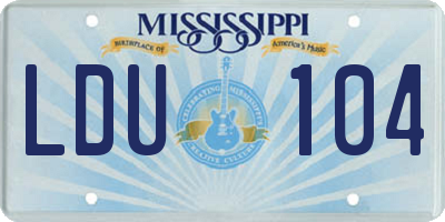 MS license plate LDU104