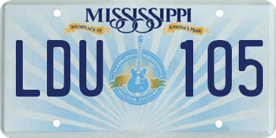 MS license plate LDU105