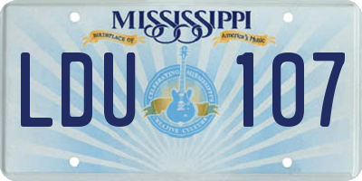 MS license plate LDU107
