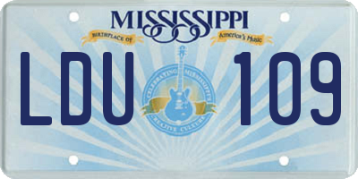MS license plate LDU109