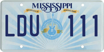 MS license plate LDU111