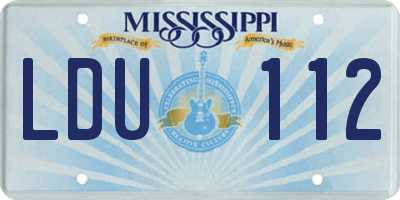 MS license plate LDU112
