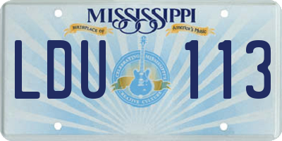 MS license plate LDU113
