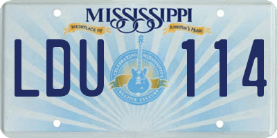 MS license plate LDU114